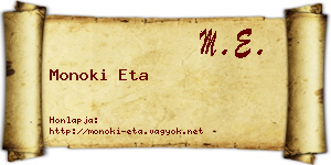 Monoki Eta névjegykártya